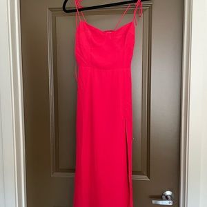 Red midi dress